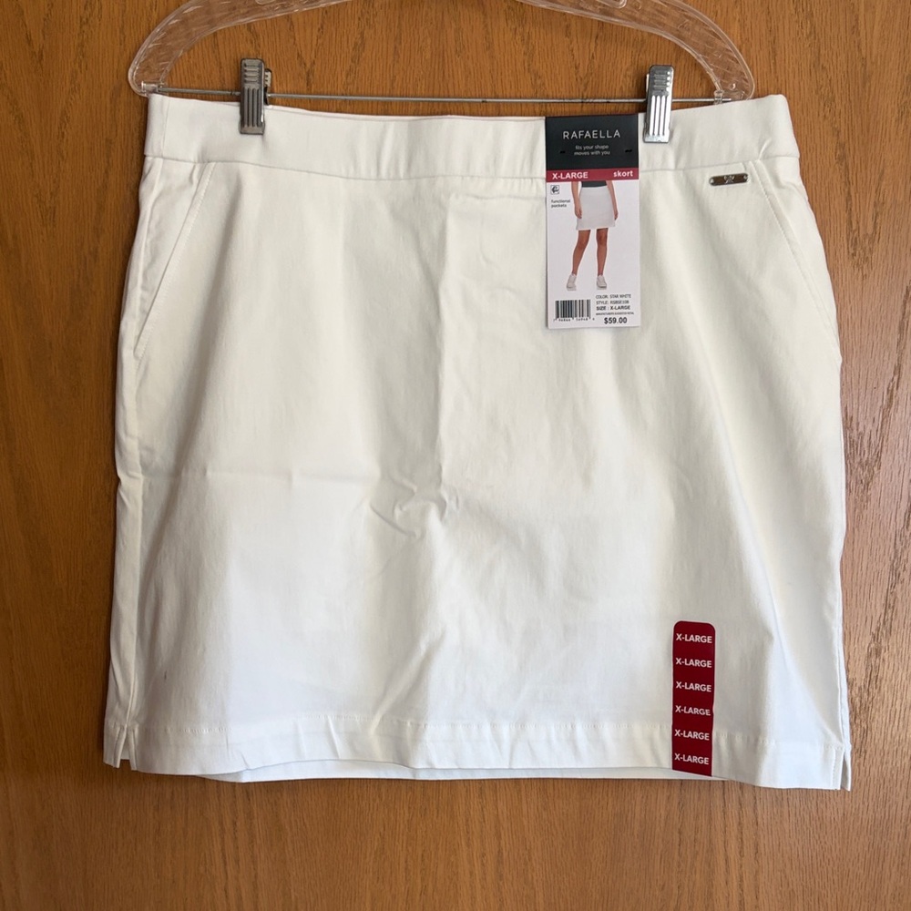 Rafaella White Performance Skort with Side Pockets